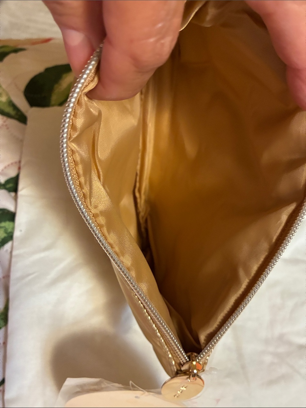 Ulta Beauty Gold Quilted Metallic Cosmetic Bag - Picture 6 of 6